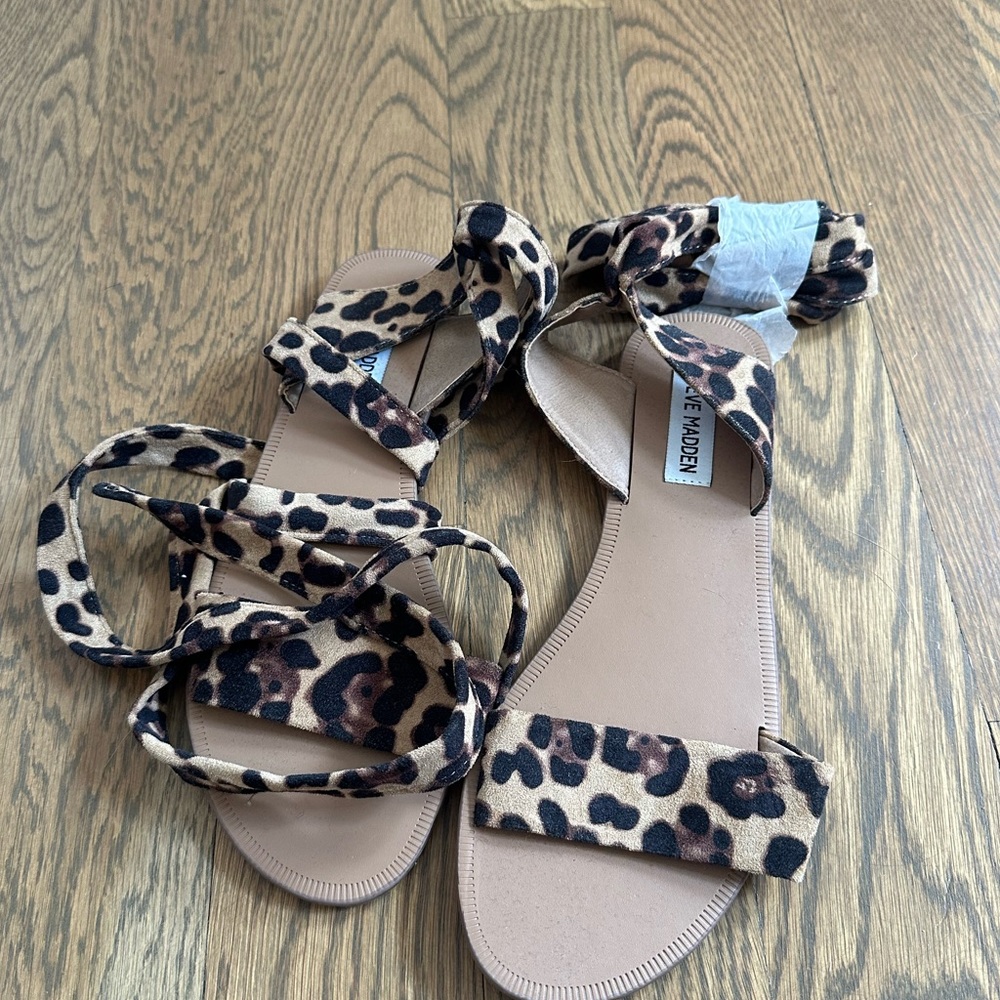 Steve Madden Leopard Tie-Up Sandal